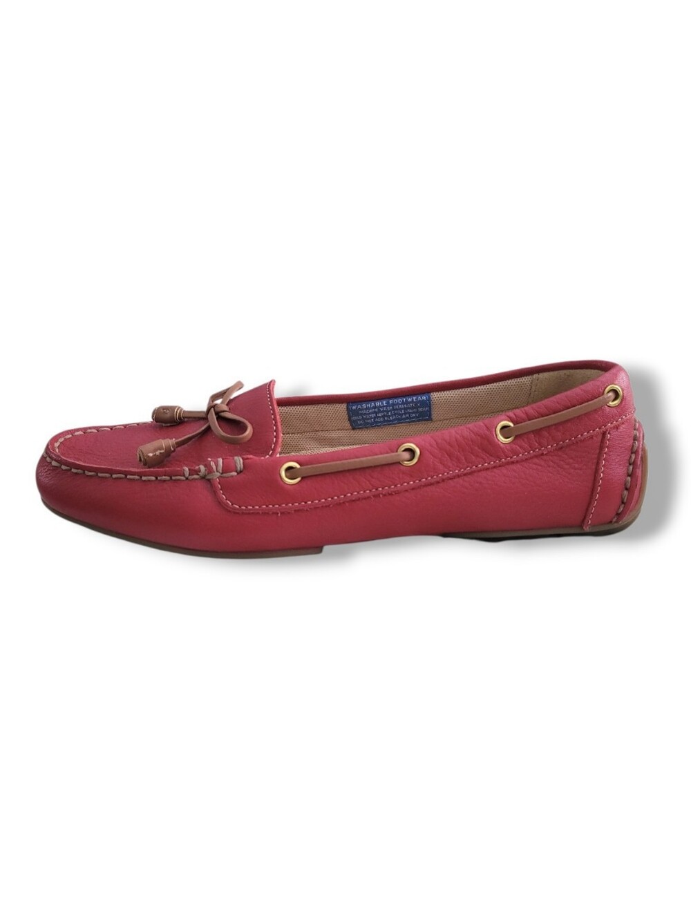 ROCKPORT Red Leather Washable Driving Moccasin Loafers - Picture 7 of 14
